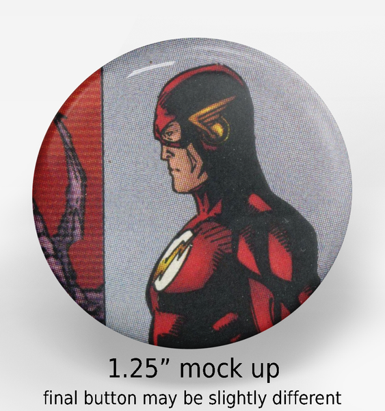 Comic Book Button, 1.25" - #1000 - Flash