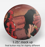 Comic Book Button, 1.25" - #1003 - Flash & Wonder Woman