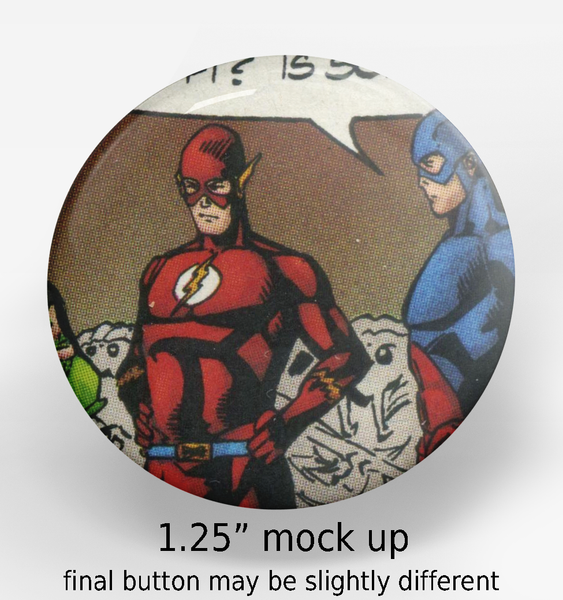 Comic Book Button, 1.25" - #1004 - Flash & the Atom