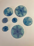 Snowflake Flannel Buttons, Magnet or Pin